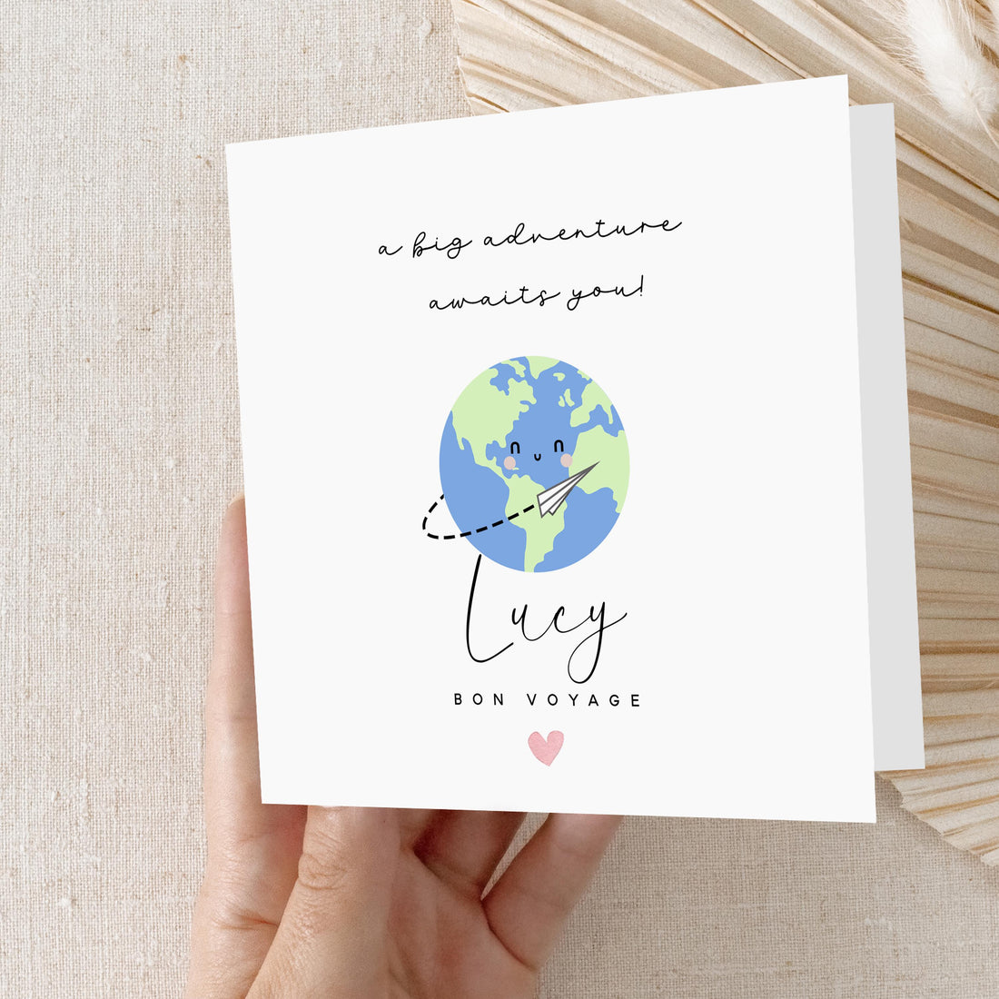 Personalised Good Luck Card-Travelling Card-Gap Year Card-Bon Voage-Safe Travels-Card For Son- Card For Daughter-Kraft Envelope Included