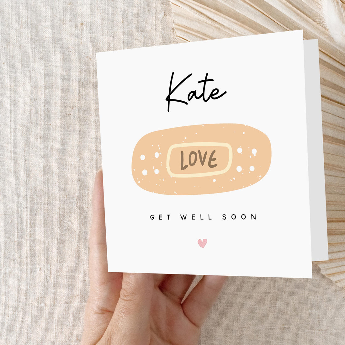 Personalised Get Well Soon Card, Feel better Soon, Thinking Of You Card, Card For Friend, Mum, Dad, Family, Loved One-Kraft Envelope