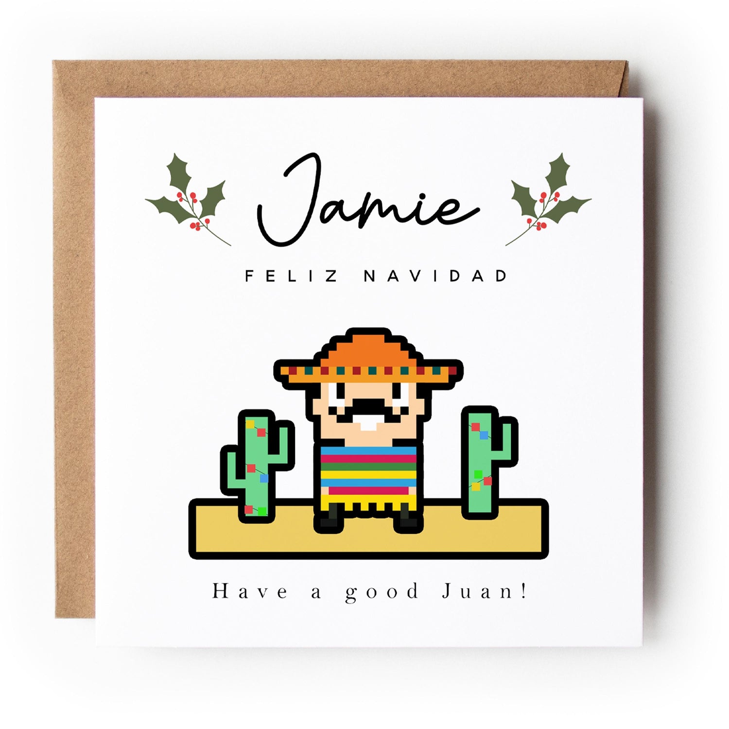 Personalised Christmas Card-Christmas Card For Him ,Family, Friends-Feliz Navidad-Christmas Gift For Family and Friends-Fun Christmas Card