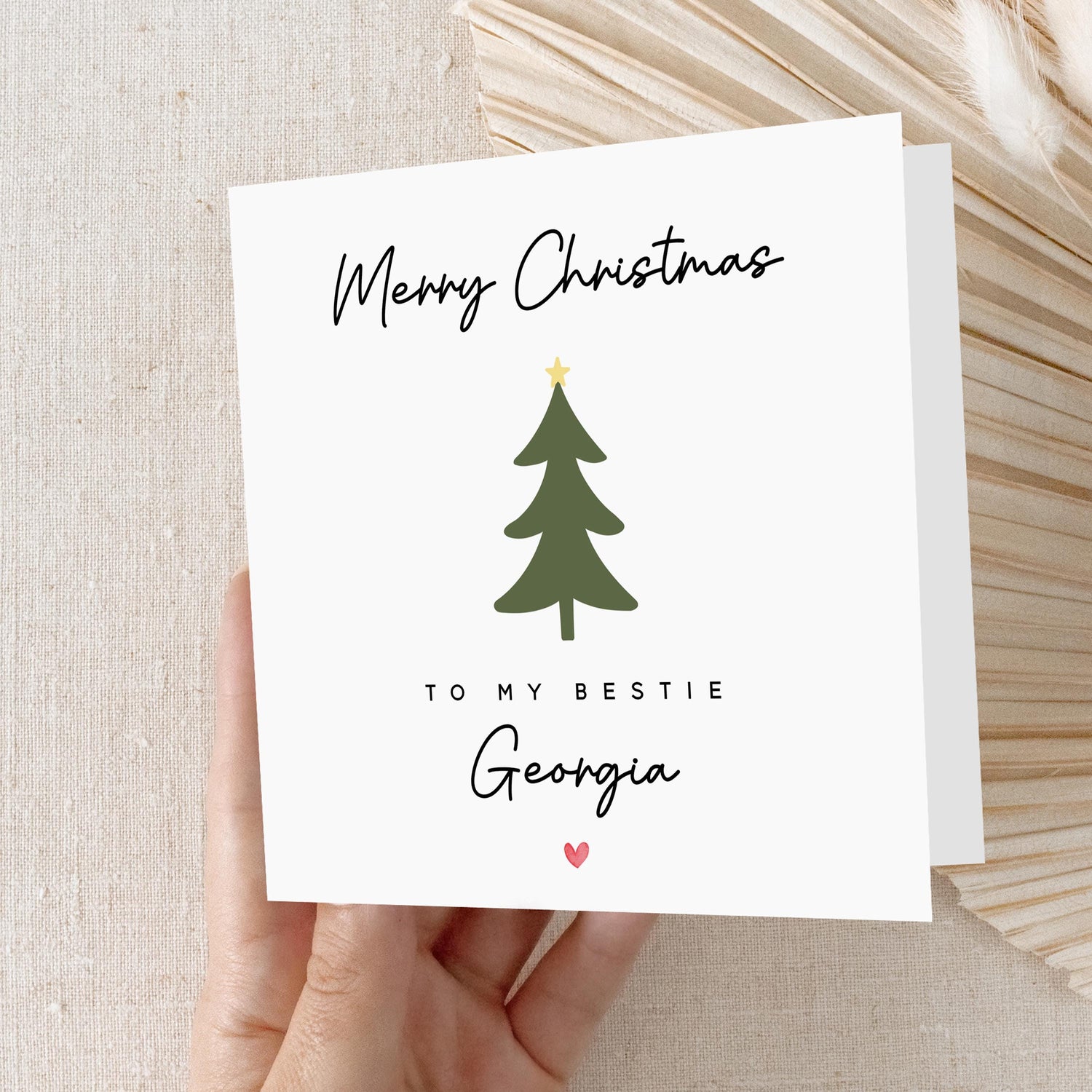 Bestie Christmas Card-Personalised Christmas Card For Best Friend-Christmas Tree Design-Christmas Gift For Best Friends-Christmas Greetings