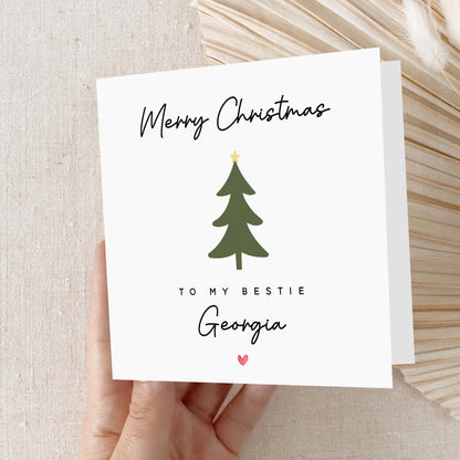Bestie Christmas Card-Personalised Christmas Card For Best Friend-Christmas Tree Design-Christmas Gift For Best Friends-Christmas Greetings