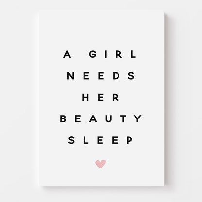 Bedroom Wall Art, Bedroom Decor - A Girl Needs Her Beauty Sleep Quote Print-Art Prints Posters Pictures -Gallery Wall-Dressing Room Print