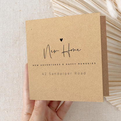Personalised New Home Card-Housewarming Card-Moving Day-Welcome New Home-First Home Card-Congratulations New Home Gift-New Memories-Kraft