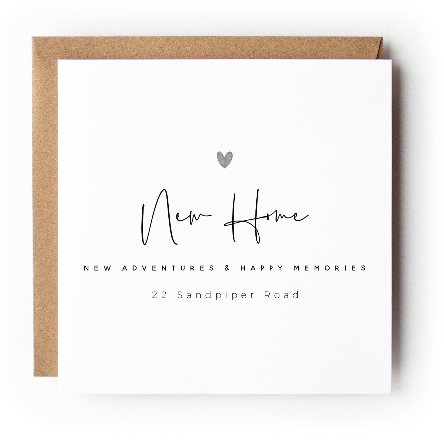 Personalised New Home Card-Housewarming Card-Moving Day-Welcome New Home-First Home Card-Congratulations New Home Gift-New Memories-Sage
