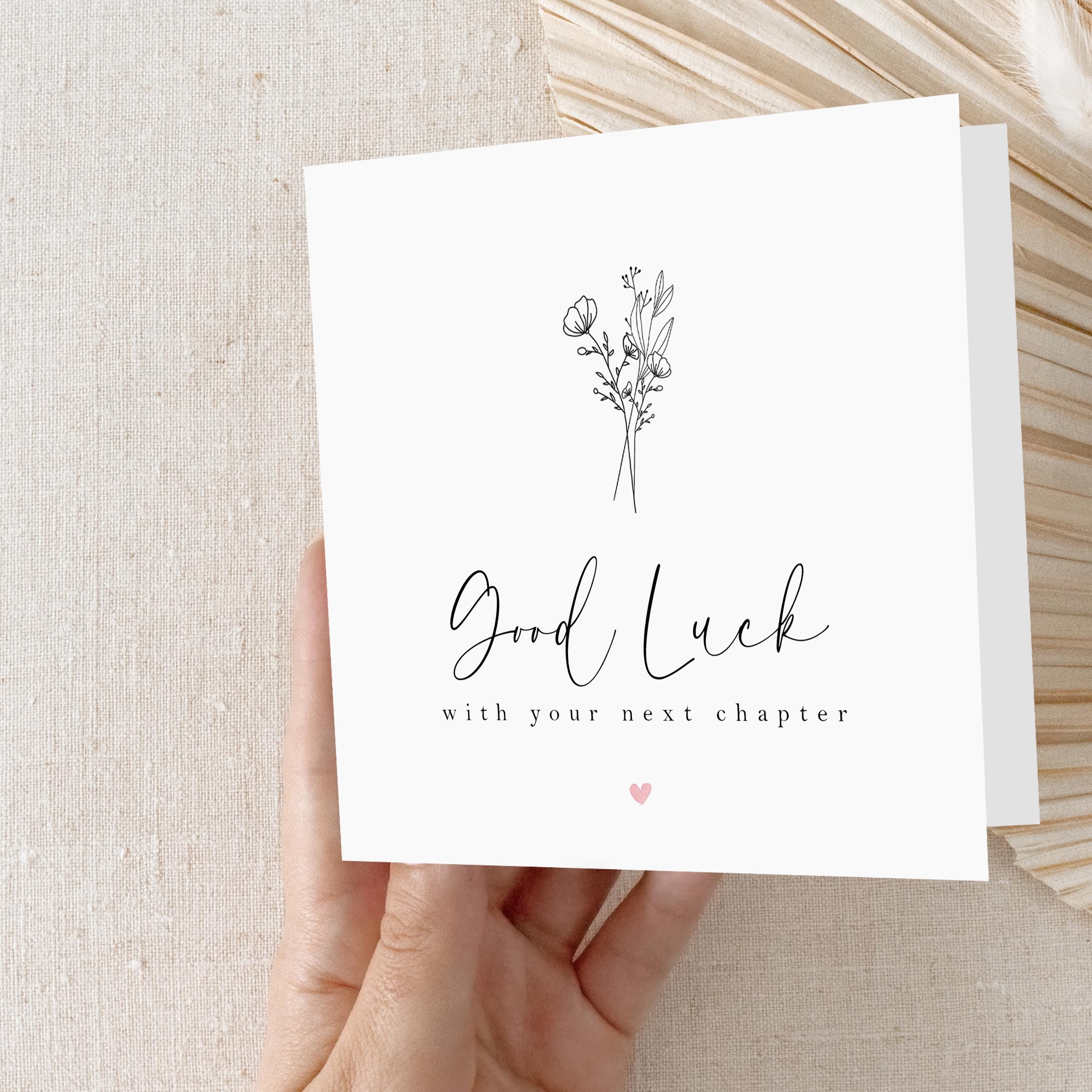 Personalised Good Luck Card,Good Luck With Next Chapter,Leaving Card,New job Card,University School Exams Card,Good Luck Gift,Kraft Envelope