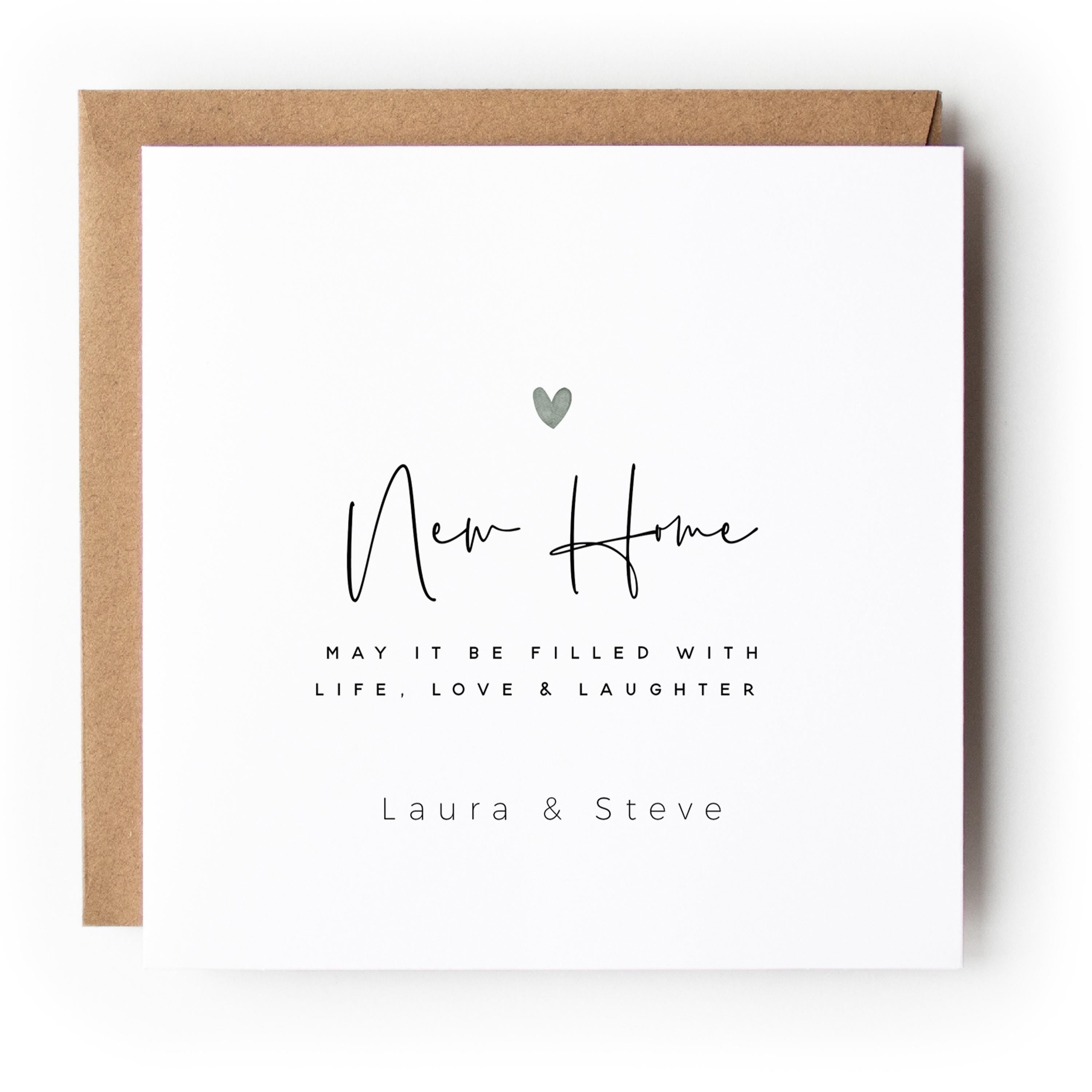 Personalised New Home Card-Housewarming Card-Moving Day-Welcome New Home-First Home Card-Congratulations New Home Gift-Life Love Laughter