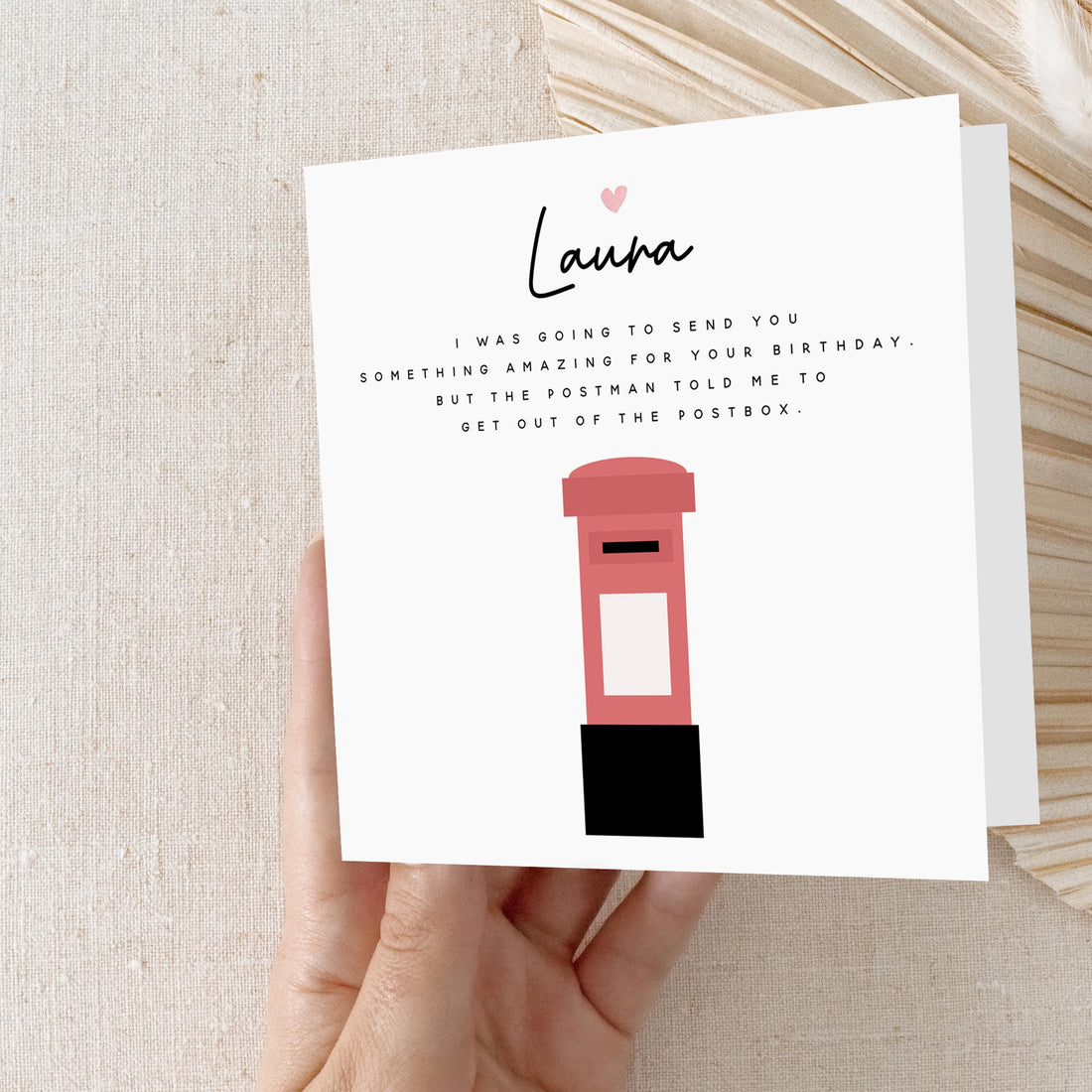 Funny Birthday Card-Happy Birthday Card-Card For Boyfriend, Girlfriend, Wife, Husband, Friend Card-Pun Card-Postbox, 6 x 6 inch-Kraft Card