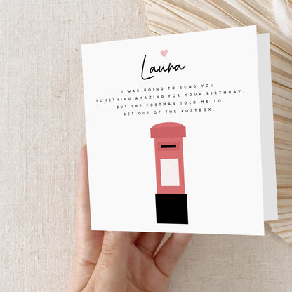 Funny Birthday Card-Happy Birthday Card-Card For Boyfriend, Girlfriend, Wife, Husband, Friend Card-Pun Card-Postbox, 6 x 6 inch-Kraft Card