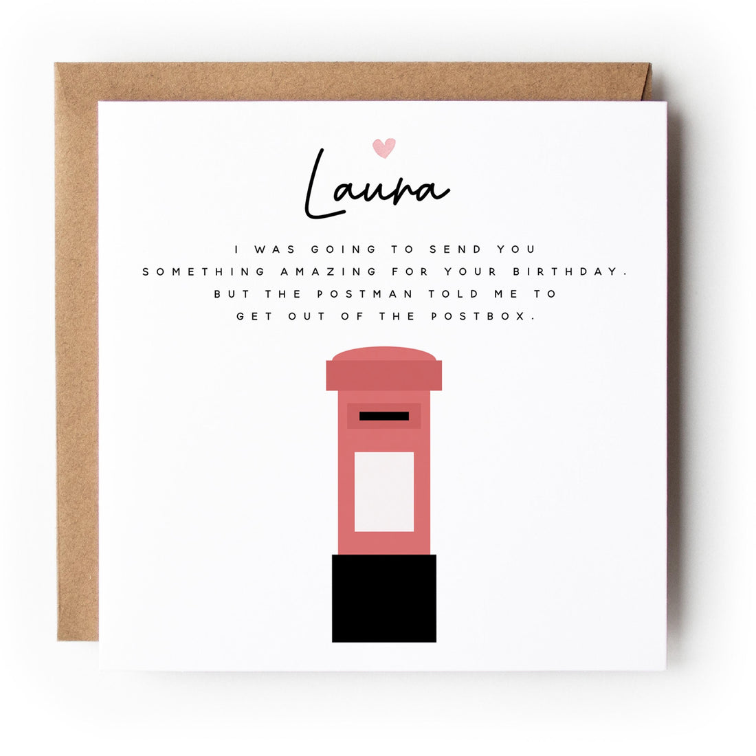 Funny Birthday Card-Happy Birthday Card-Card For Boyfriend, Girlfriend, Wife, Husband, Friend Card-Pun Card-Postbox, 6 x 6 inch-Kraft Card