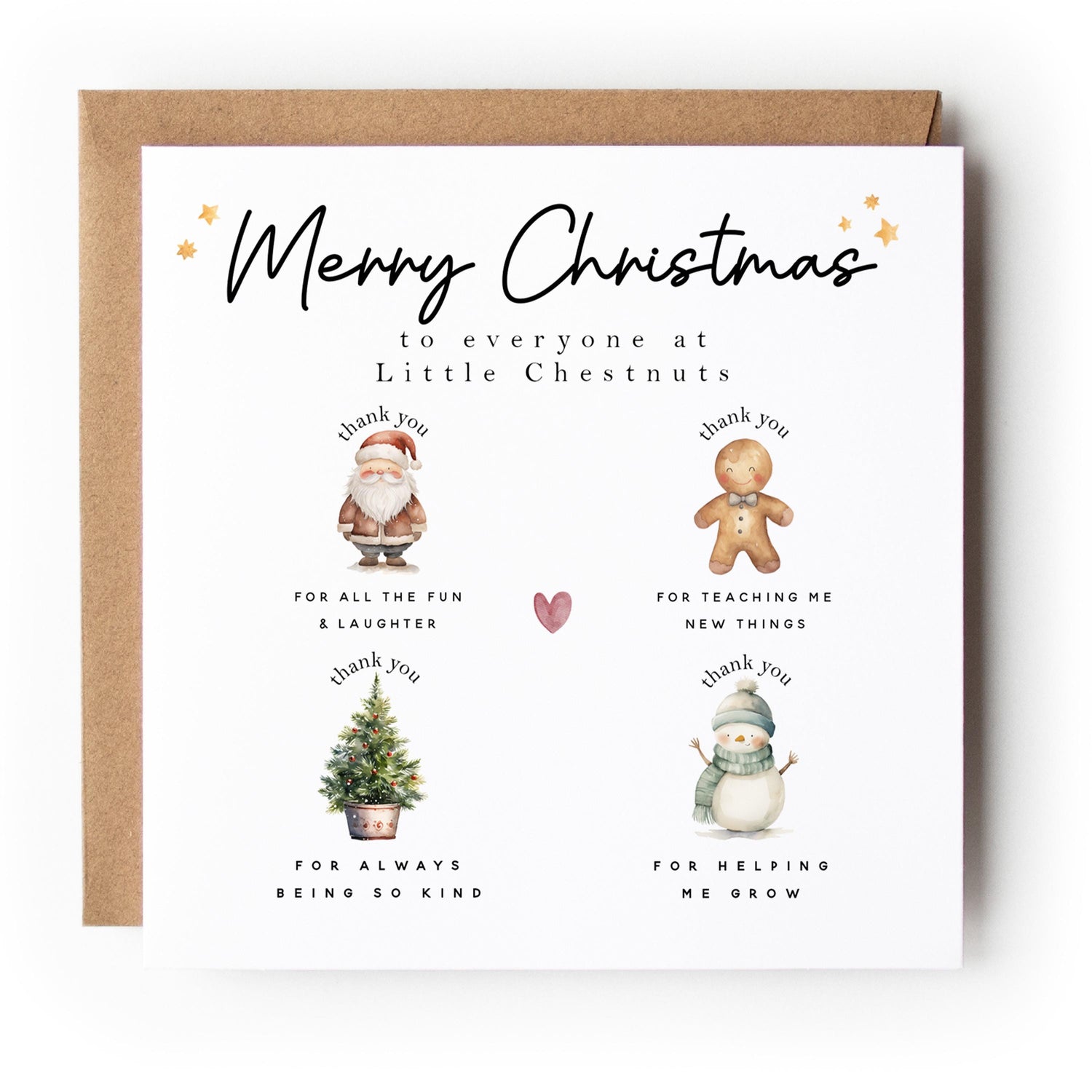 Nursery Christmas Card-Personalised School Christmas Card-Teacher Christmas Card-Nursery Christmas Gift-Teacher Christmas Gift-With Envelope