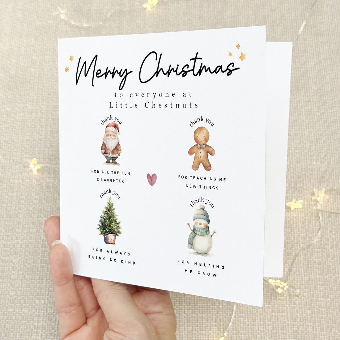 Nursery Christmas Card-Personalised School Christmas Card-Teacher Christmas Card-Nursery Christmas Gift-Teacher Christmas Gift-With Envelope