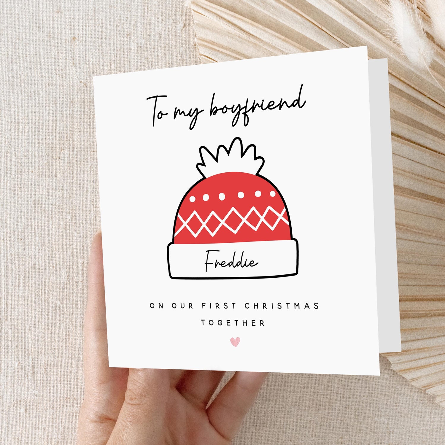 Personalised Boyfriend Christmas Card, Christmas Card For Boyfriend, Christmas Gift For Boyfriend, 1st Christmas Together, Kraft Envelope