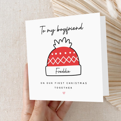 Personalised Boyfriend Christmas Card, Christmas Card For Boyfriend, Christmas Gift For Boyfriend, 1st Christmas Together, Kraft Envelope
