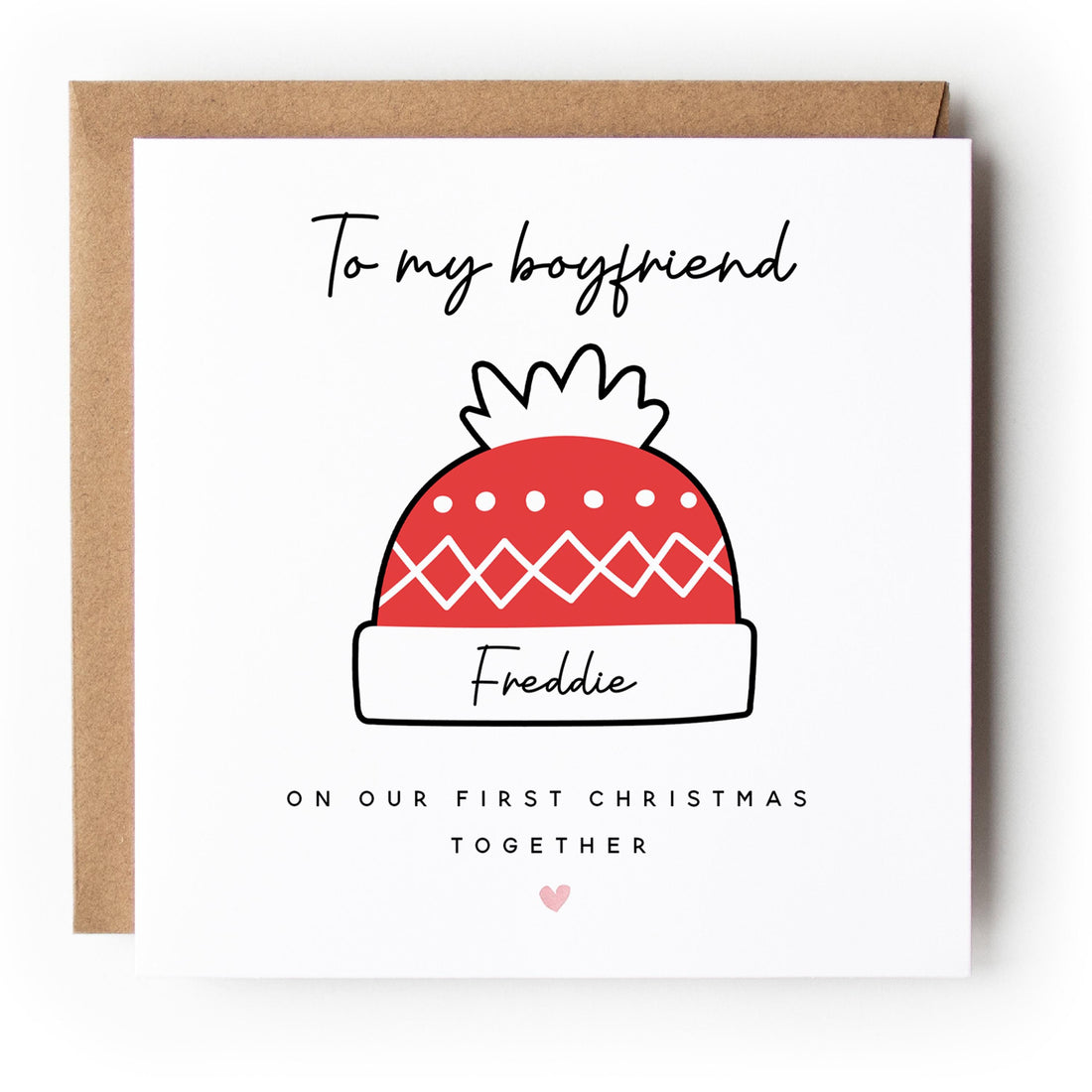 Personalised Boyfriend Christmas Card, Christmas Card For Boyfriend, Christmas Gift For Boyfriend, 1st Christmas Together, Kraft Envelope