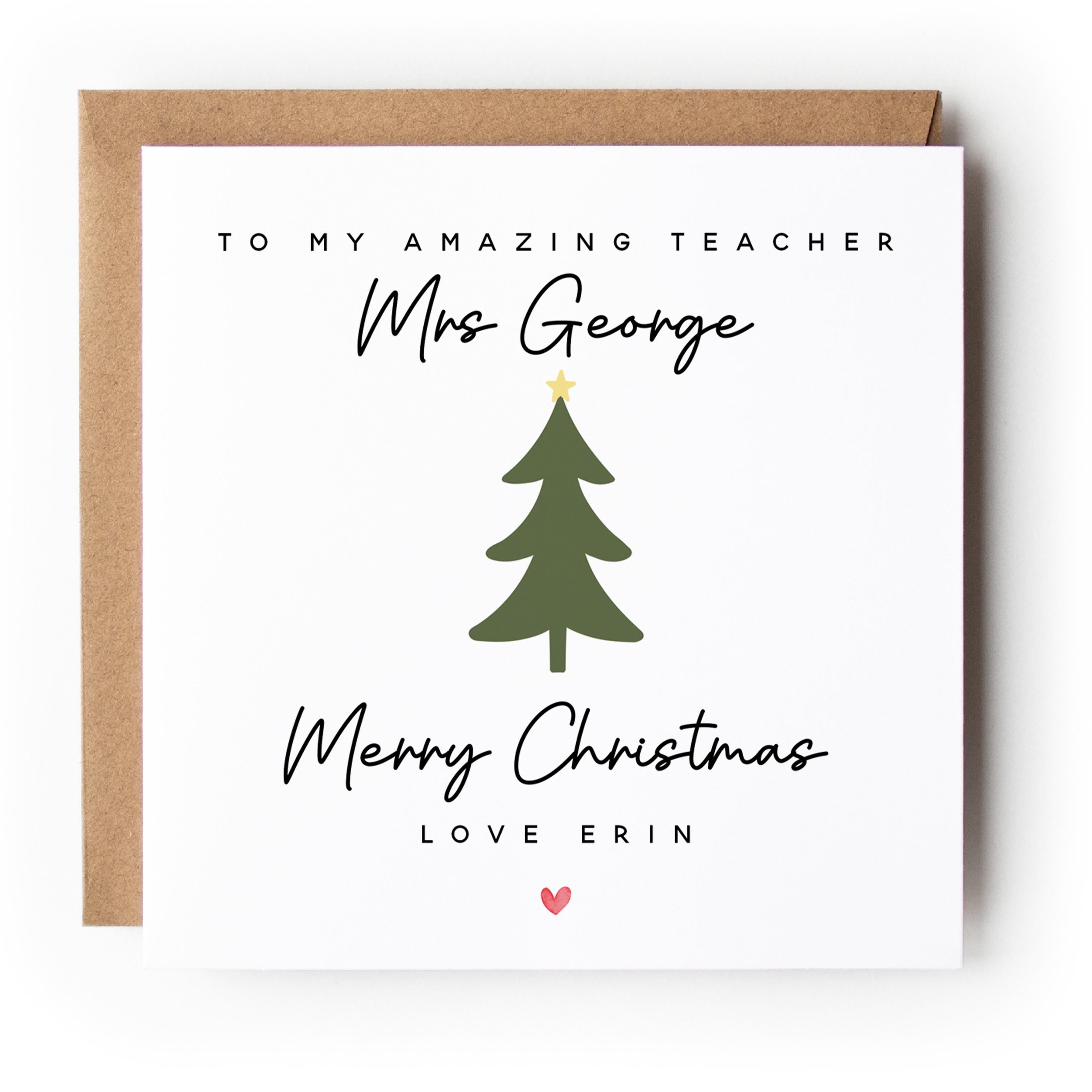 Teacher Christmas Card-Personalised Christmas Card-Christmas Card For Teacher-School Christmas Card-Teacher Christmas Gift-Xmas Card Teacher