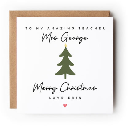 Teacher Christmas Card-Personalised Christmas Card-Christmas Card For Teacher-School Christmas Card-Teacher Christmas Gift-Xmas Card Teacher