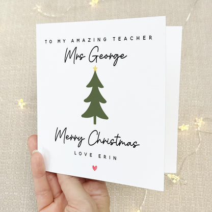 Teacher Christmas Card-Personalised Christmas Card-Christmas Card For Teacher-School Christmas Card-Teacher Christmas Gift-Xmas Card Teacher