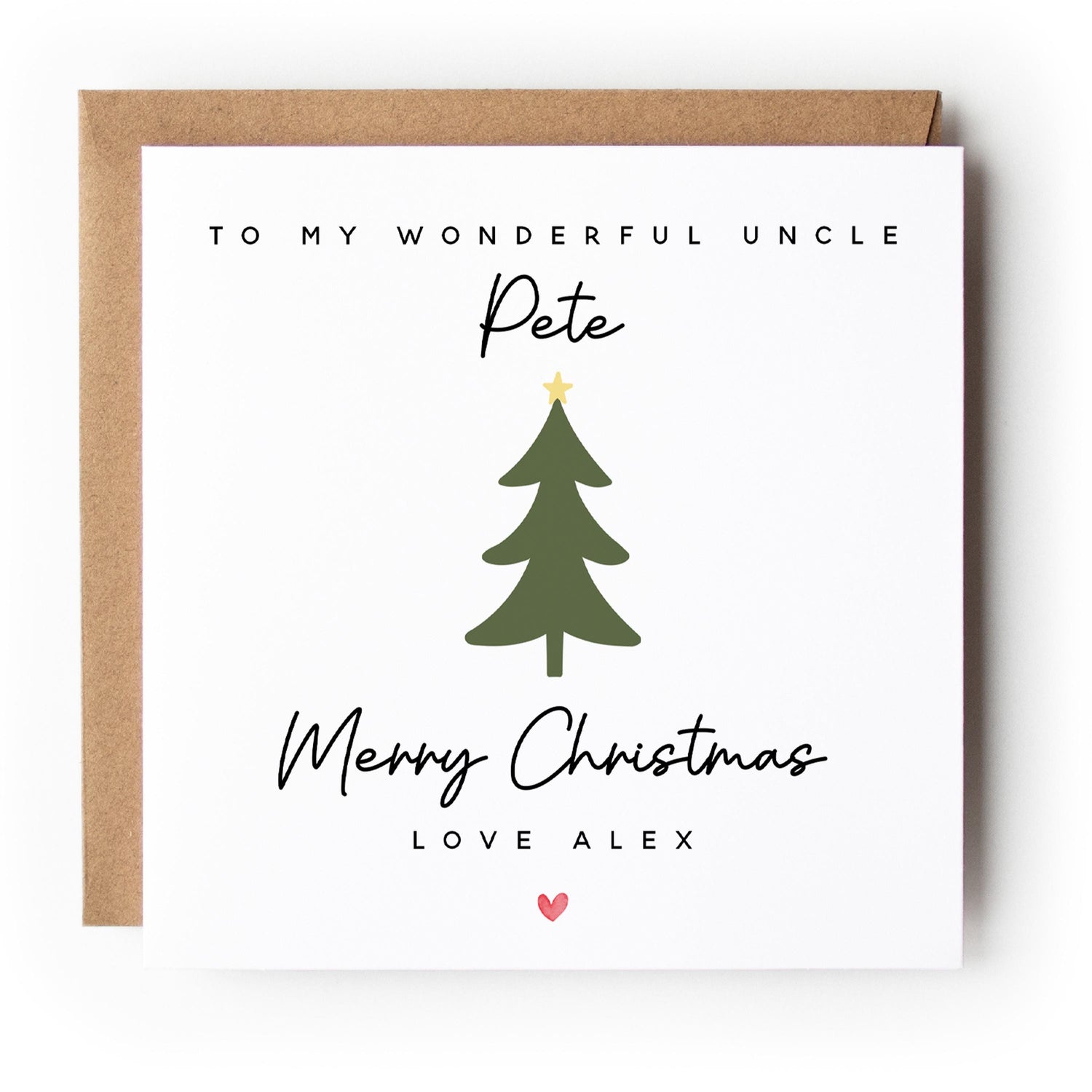 Uncle Christmas Card-Personalised Christmas Card-Christmas Card For Uncle-Uncle Christmas Card-Uncle Christmas Gift-Xmas Card Uncle-Tree