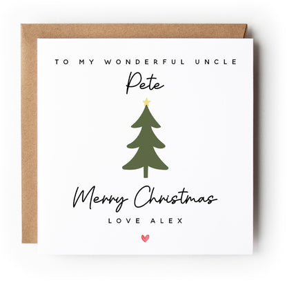 Uncle Christmas Card-Personalised Christmas Card-Christmas Card For Uncle-Uncle Christmas Card-Uncle Christmas Gift-Xmas Card Uncle-Tree