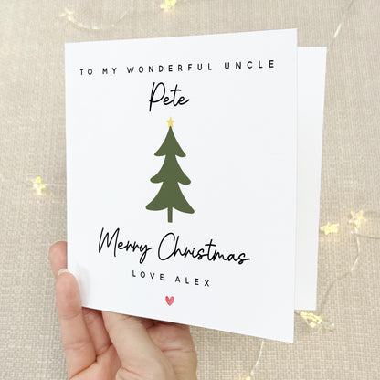 Uncle Christmas Card-Personalised Christmas Card-Christmas Card For Uncle-Uncle Christmas Card-Uncle Christmas Gift-Xmas Card Uncle-Tree