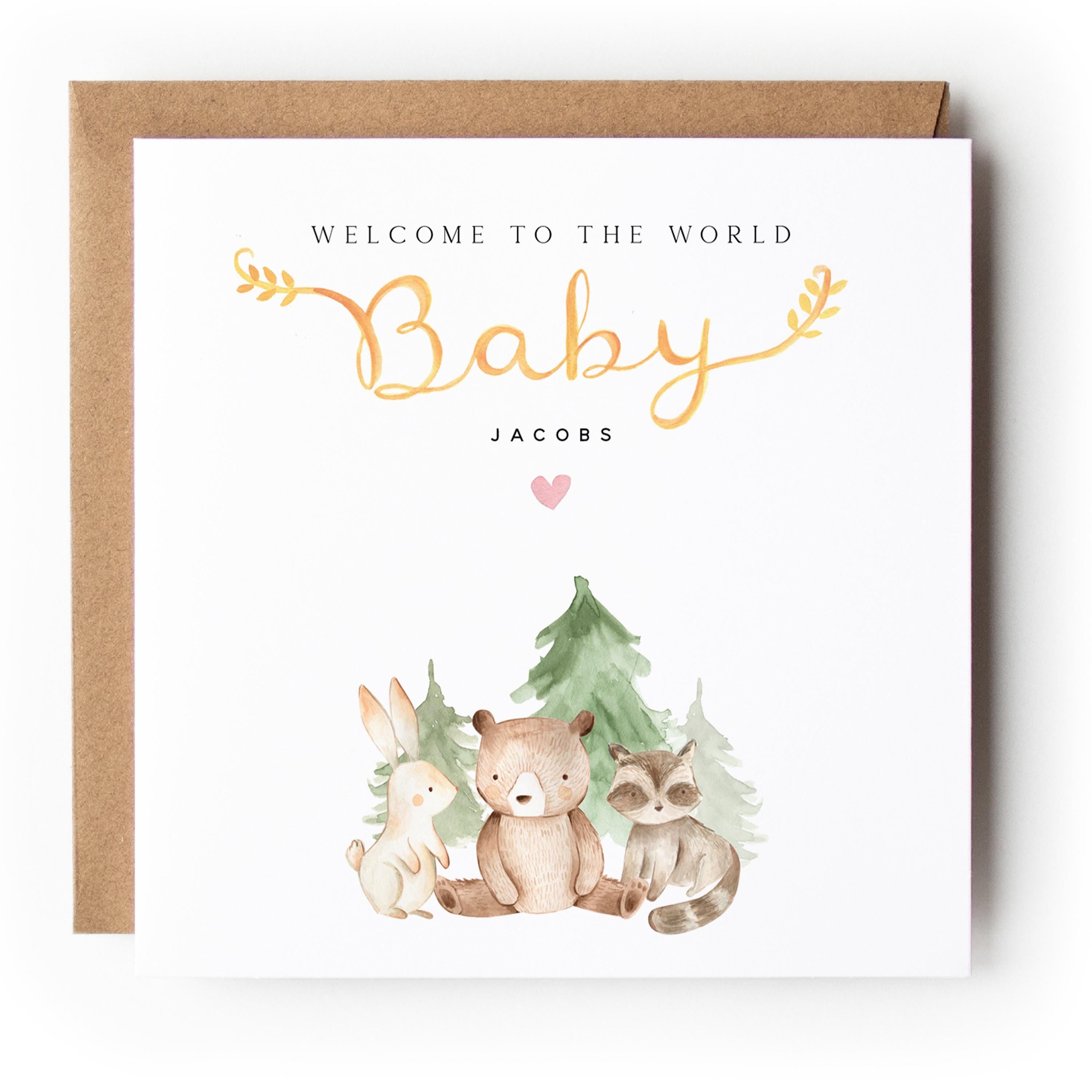 Personalised New Baby Card, Welcome To The World Card, Newborn Baby, It&