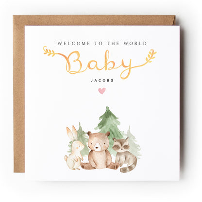 Personalised New Baby Card, Welcome To The World Card, Newborn Baby, It&