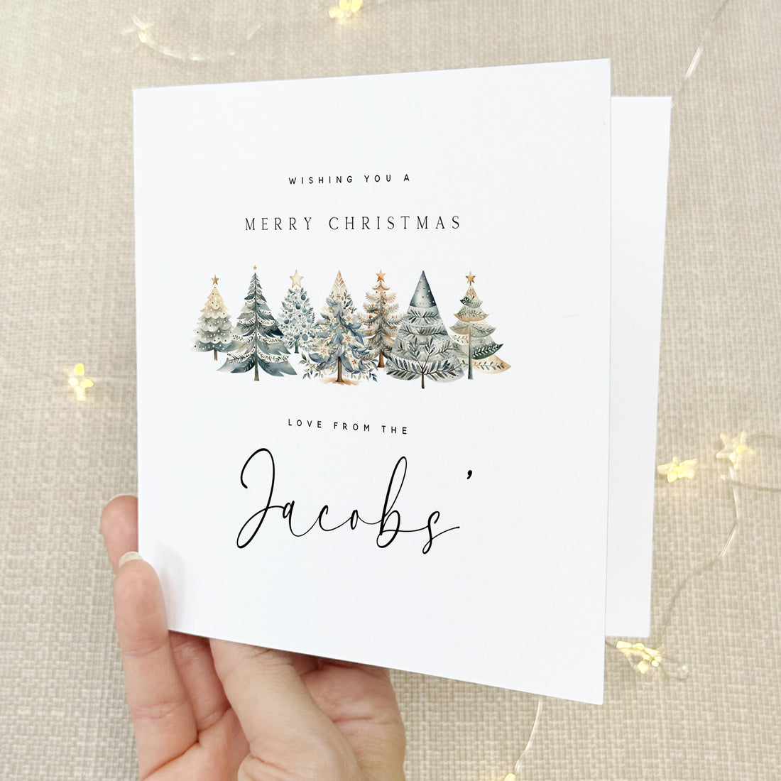 Personalised Christmas Card-Christmas Card For Teacher,Family,Friends-Scand Tree Design-Christmas Gift For Family and Friends-Christmas Tree