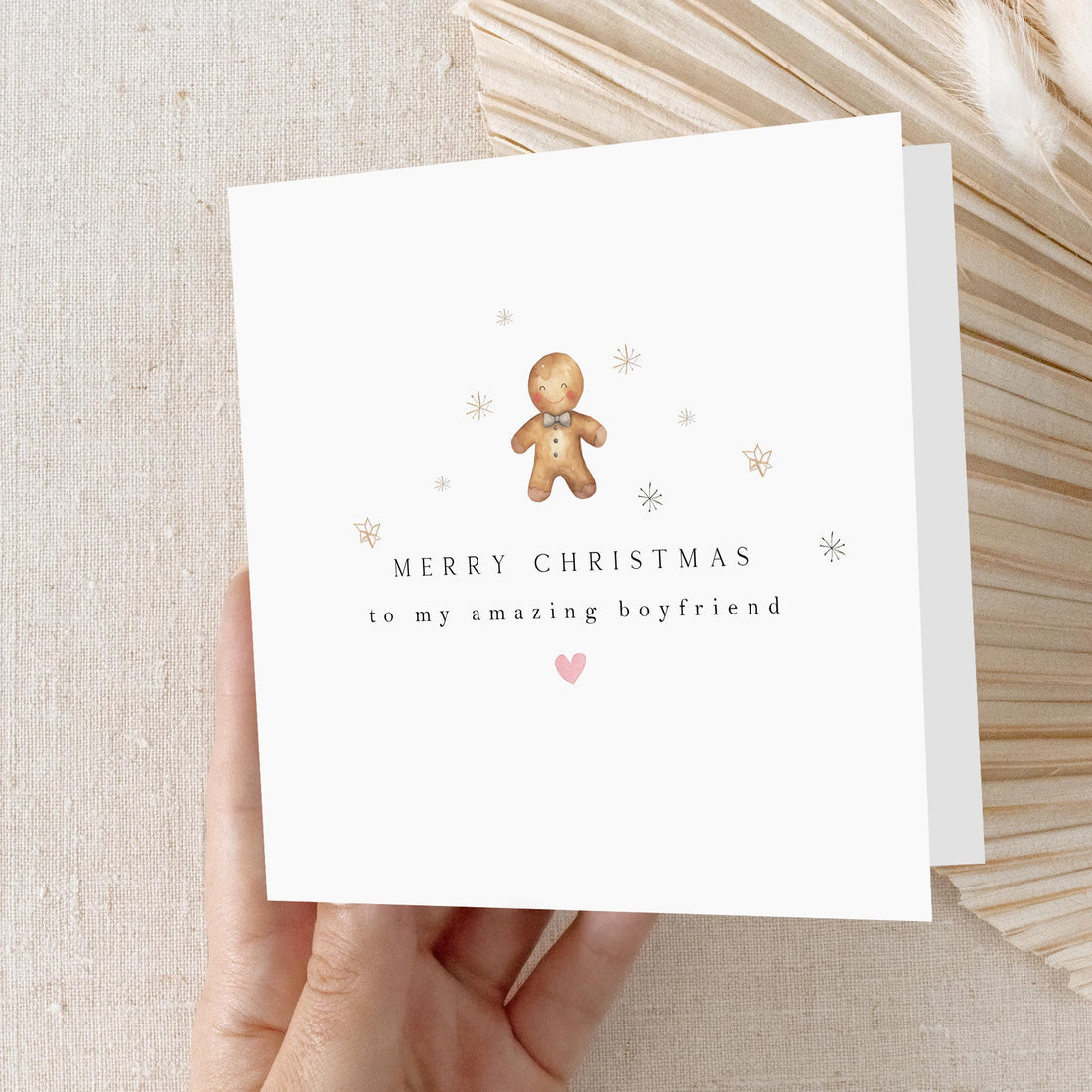 Boyfriend Christmas Card, Christmas Card For Boyfriend, Christmas Gift For Boyfriend, 1st Christmas Together, Gingerbread man,Kraft Envelope