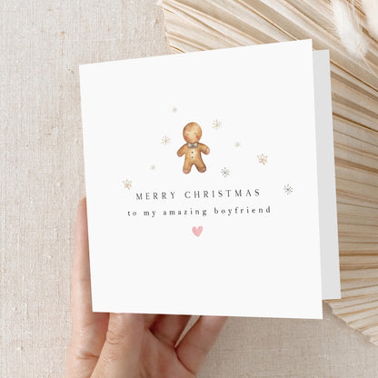 Boyfriend Christmas Card, Christmas Card For Boyfriend, Christmas Gift For Boyfriend, 1st Christmas Together, Gingerbread man,Kraft Envelope