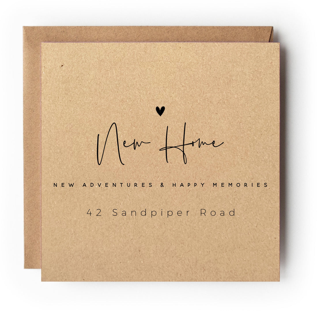 Personalised New Home Card-Housewarming Card-Moving Day-Welcome New Home-First Home Card-Congratulations New Home Gift-New Memories-Kraft