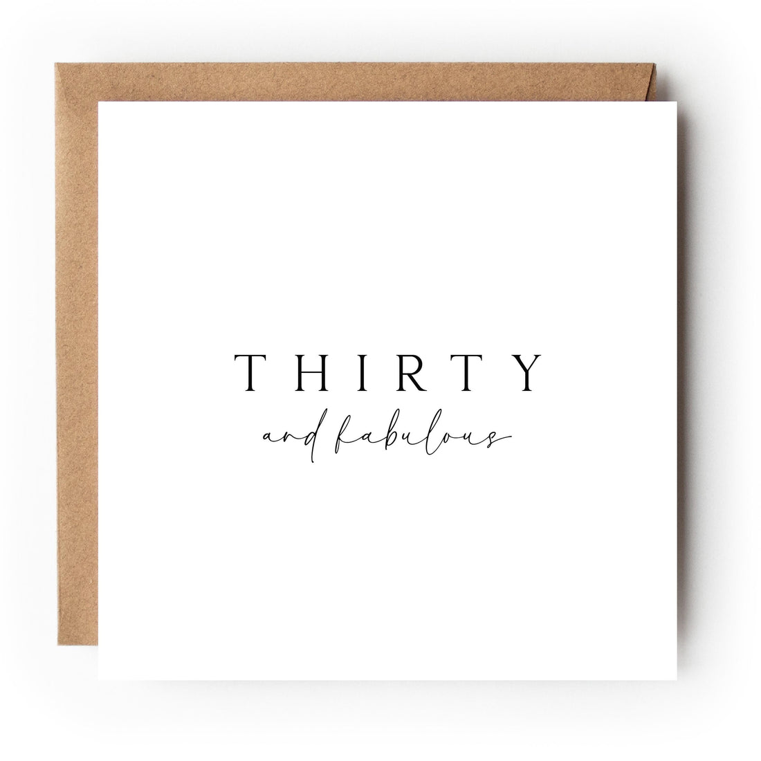 30th Birthday Card, Special Milestone Card, Birthday For Daughter, Wife, Friend 60 Black &amp; White Chic Minimal-Kraft Envelope