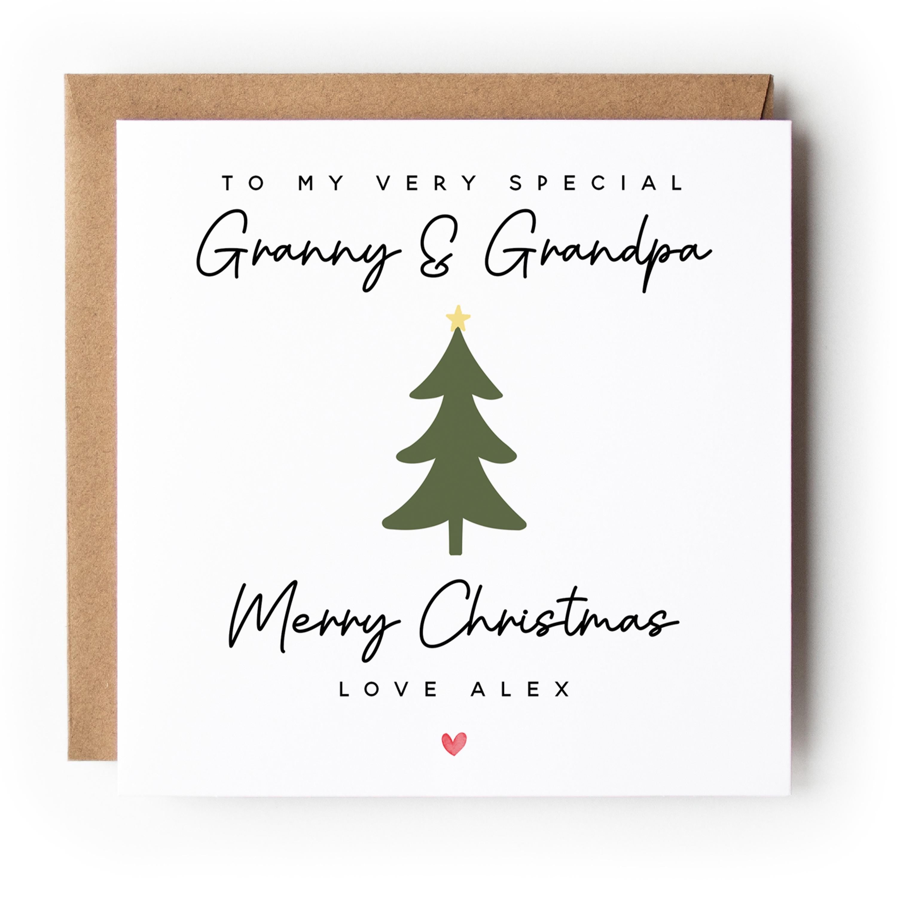 Grandparents Christmas Card-Personalised Christmas Card-Christmas Card For Grandma Grandad-Nan Grandpa Christmas Card-Grandparents Xmas Gift