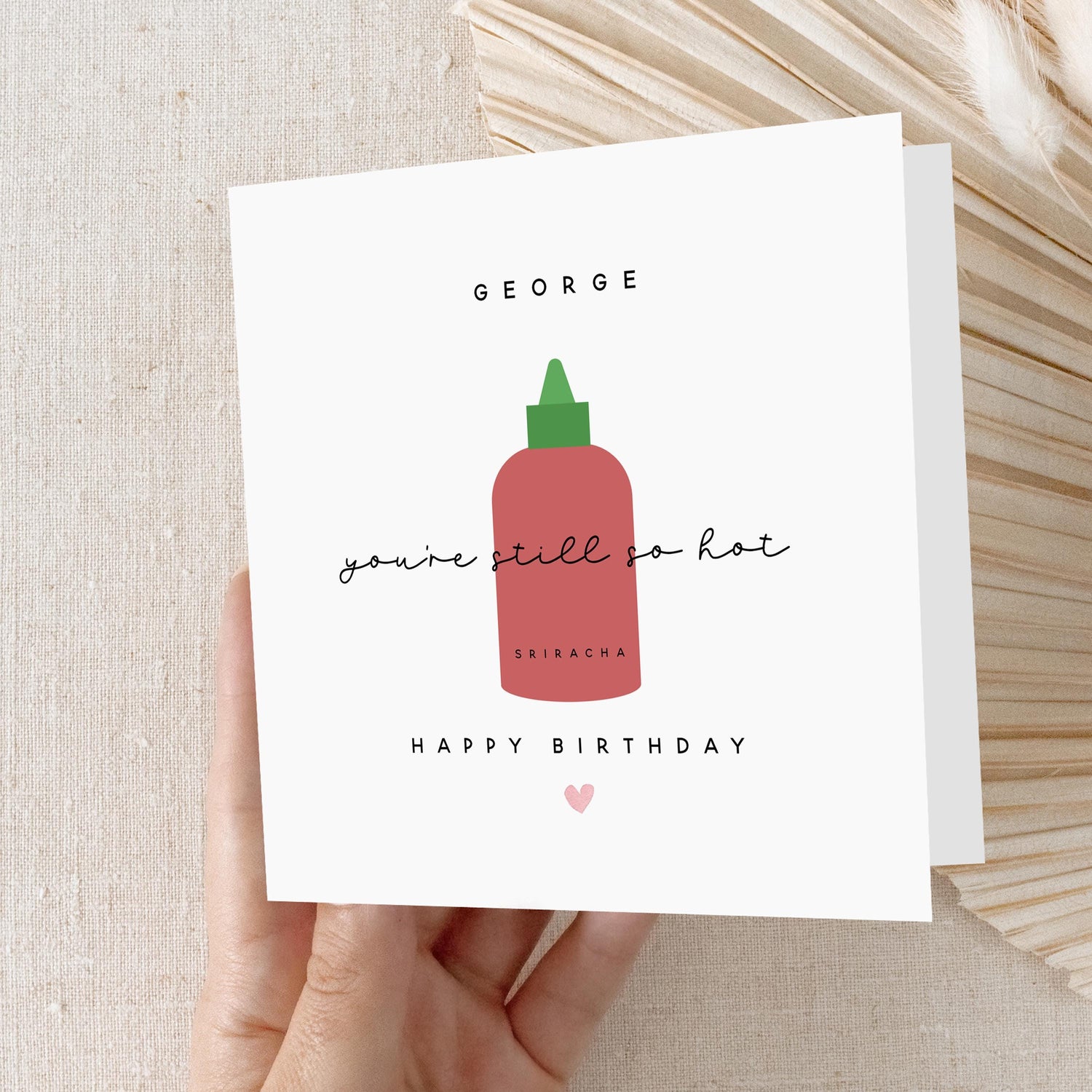 Birthday Card-Personalised Hot Sauce Card- Boyfriend Girlfriend Wife Husband Card-Card For Other Half-Him Her-Kraft Envelope