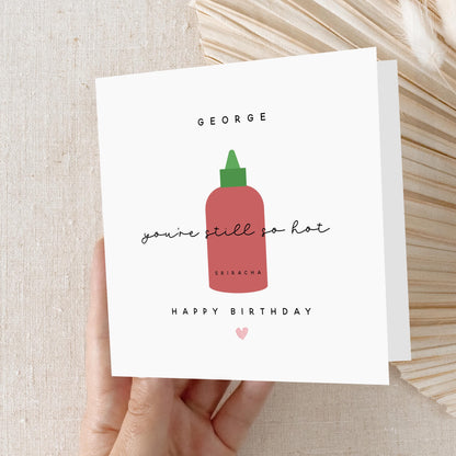 Birthday Card-Personalised Hot Sauce Card- Boyfriend Girlfriend Wife Husband Card-Card For Other Half-Him Her-Kraft Envelope