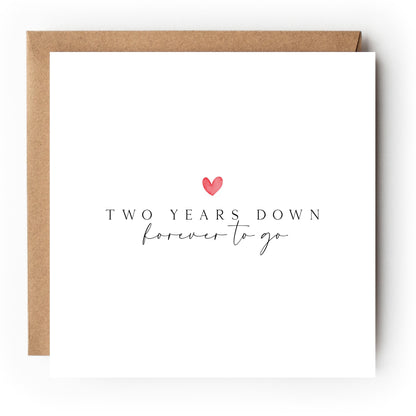 Second Year Anniversary Card Personalised-One Year Anniversary Card-Two Years Down-Anniversary-Two Year Anniversary Gift-2 Year Card