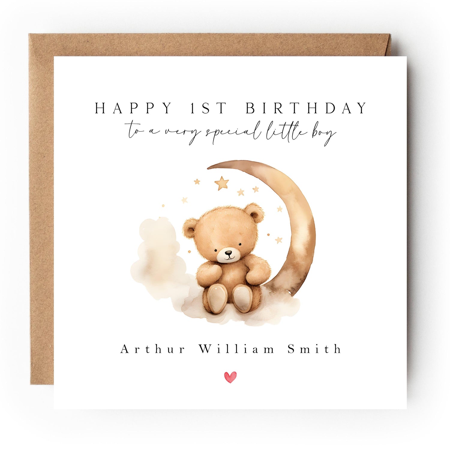 Personalised 1st Birthday Card, Special Milestone Card, First Birthday Card For Son, Nephew, Grandson One Year Old Birthday-6x6