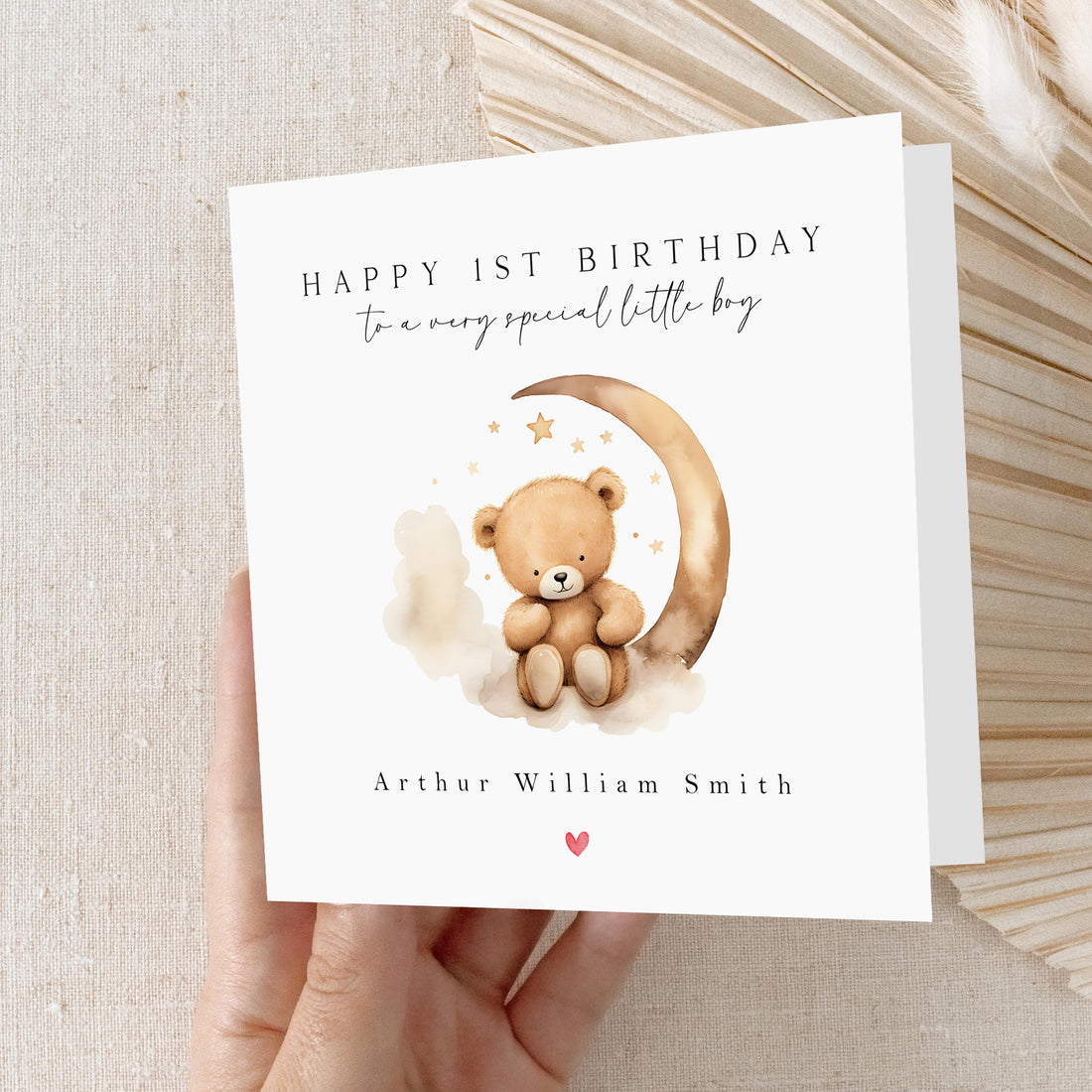 Personalised 1st Birthday Card, Special Milestone Card, First Birthday Card For Son, Nephew, Grandson One Year Old Birthday-6x6