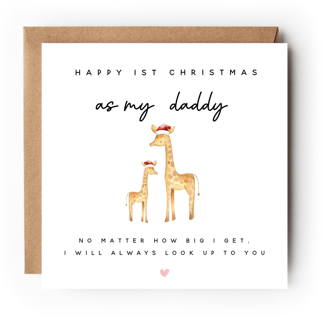 First Christmas As My Daddy Card, Xmas Card For Dad, First Christmas As Dad, Christmas Card For Him, New Dad Card, Kraft Envelope Included
