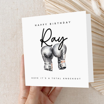 Personalised Birthday Card,Boxing Birthday Card Men,Birthday Card For Son,Husband,Dad,Birthday Gift For Him,MMA Card, Card-Kraft Envelope