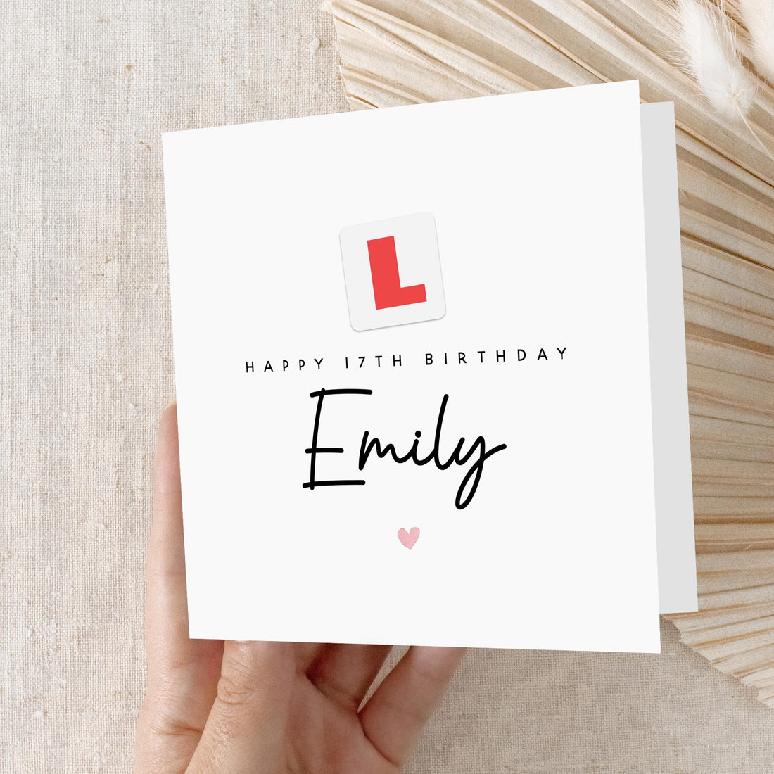 17th Birthday Card Personalised, Milestone Birthday, Seventeenth, Daughter, Granddaughter, Son, Grandson Niece Birthday Card, Kraft Envelope