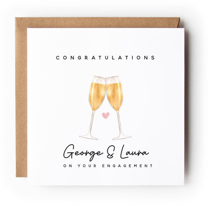 Engagement Card Personalised  , Congratulations on Your Engagement, Engagement Keepsake Gift, Congrats Card, 6 x 6 Card, Kraft Envelope