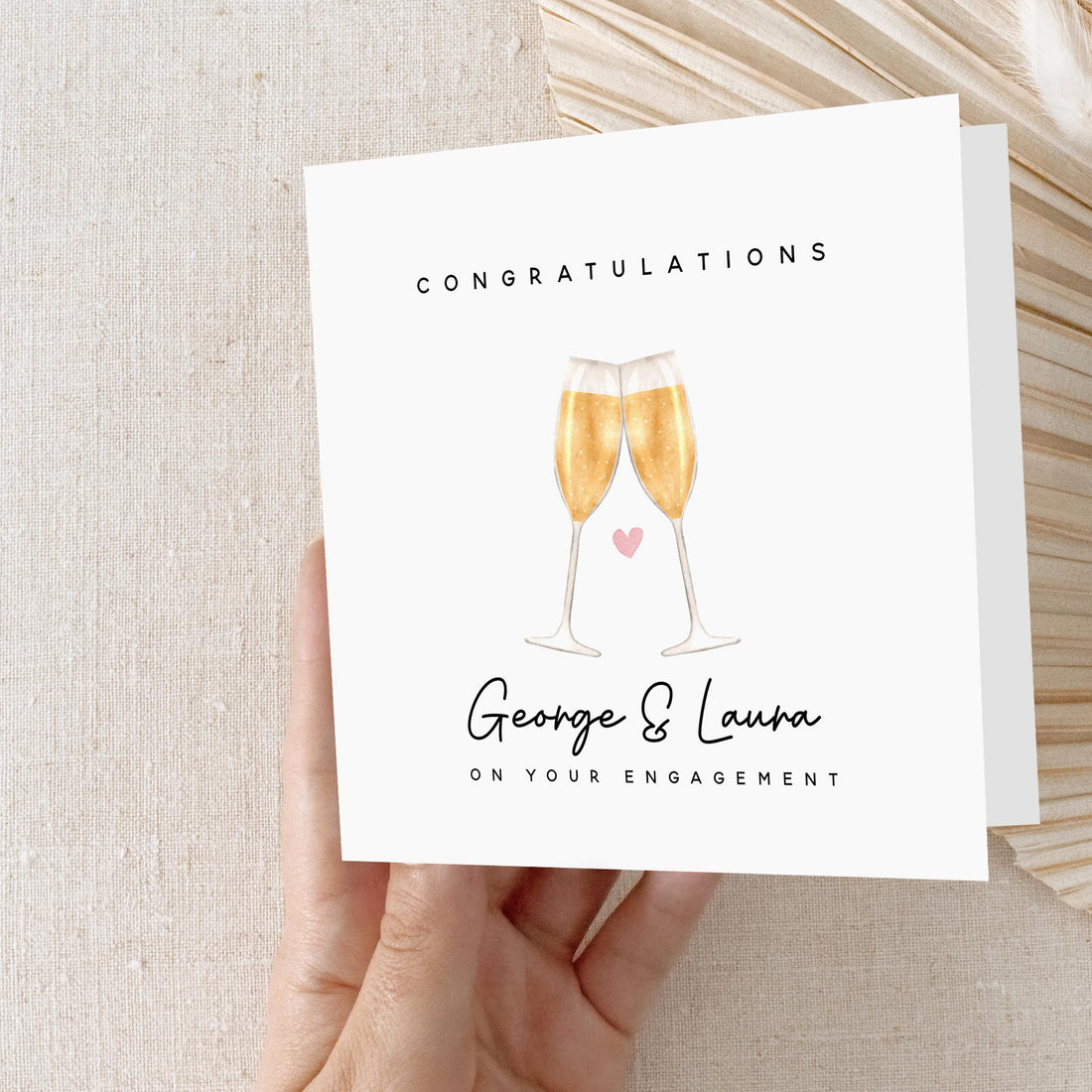 Engagement Card Personalised  , Congratulations on Your Engagement, Engagement Keepsake Gift, Congrats Card, 6 x 6 Card, Kraft Envelope