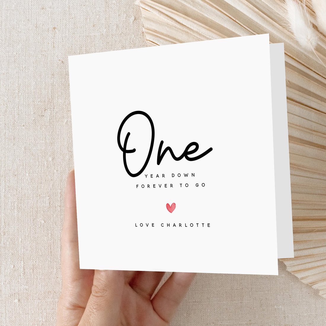 Personalised Anniversary Card - Any Year Anniversary Card- One Year Down- Anniversary Card -Anniversary Gift- Handmade Card