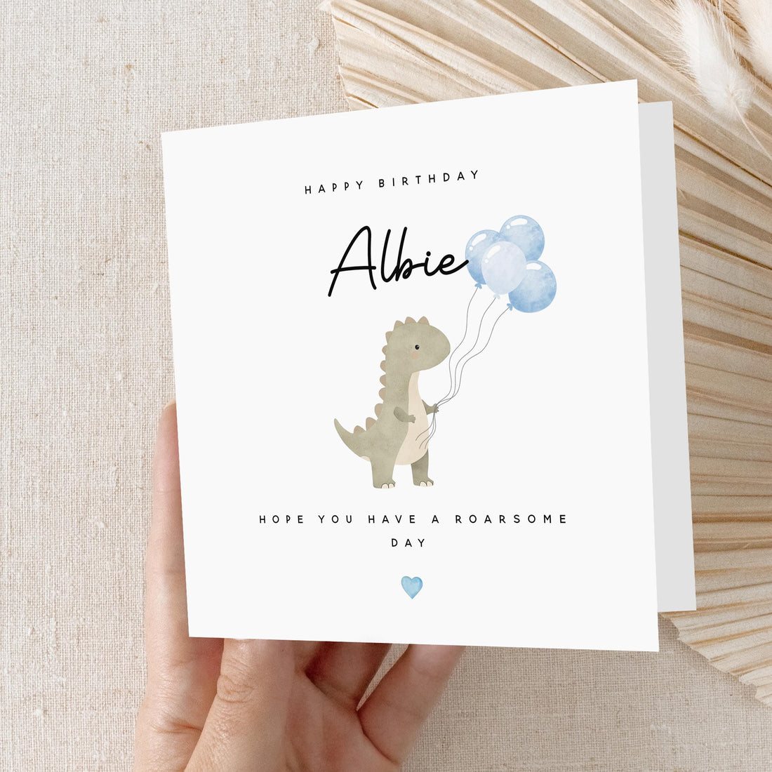 Boys Birthday Card Personalised ,Dinosaur Card, Custom Name Card, Birthday Card For Son, Nephew, Grandson, Roarsome Birthday, Kraft Envelope