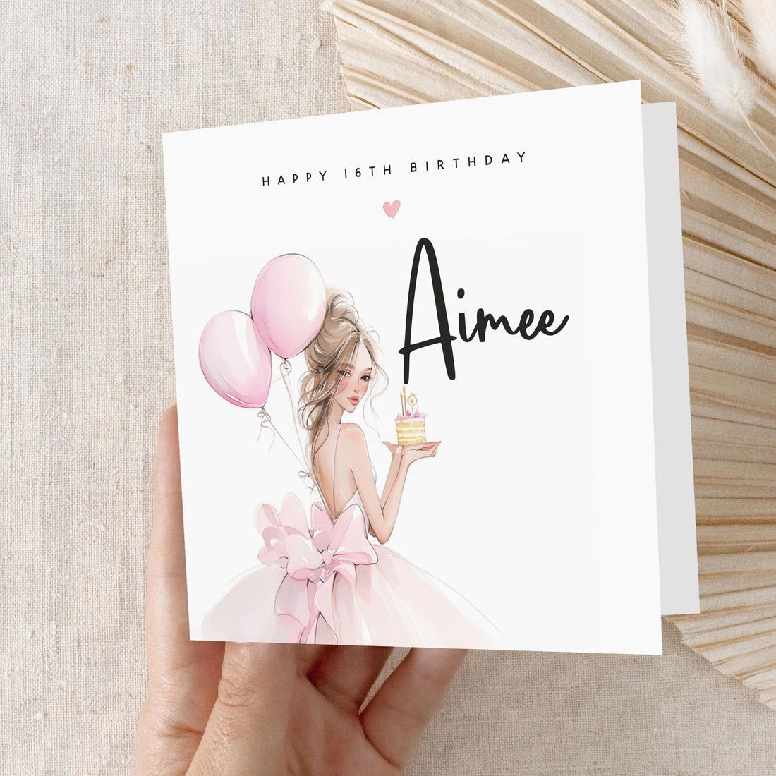 16th Birthday Card, Personalised Special Milestone Birthday, Sixteenth,Daughter,Granddaughter, Sister, Niece Birthday,For Her,Kraft Envelope