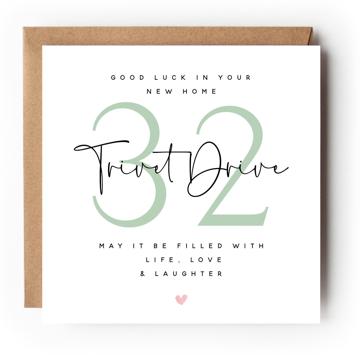 Personalised New Home Card-Housewarming Card-Moving Day-Welcome New Home-First Home Card-Congratulations New Home Gift-Life Love Laughter Kr