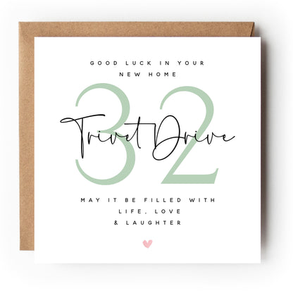 Personalised New Home Card-Housewarming Card-Moving Day-Welcome New Home-First Home Card-Congratulations New Home Gift-Life Love Laughter Kr