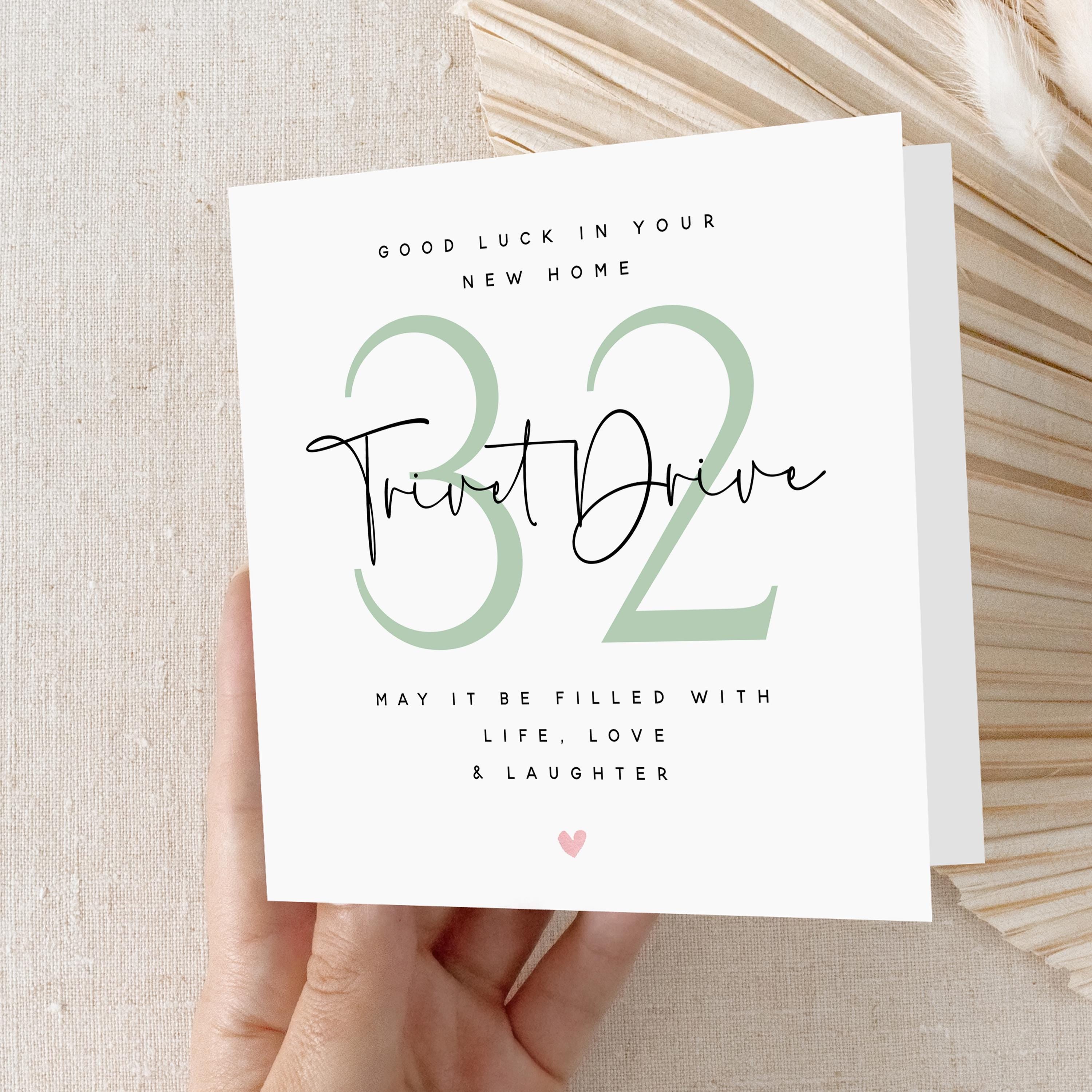 Personalised New Home Card-Housewarming Card-Moving Day-Welcome New Home-First Home Card-Congratulations New Home Gift-Life Love Laughter Kr