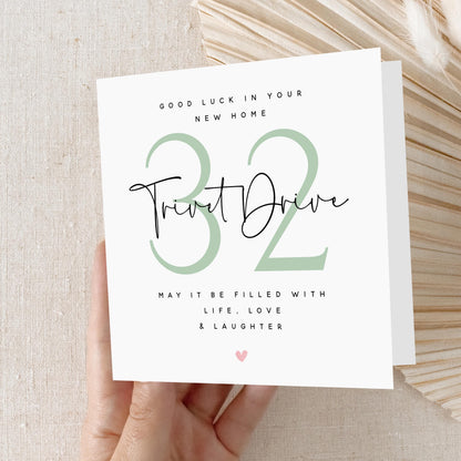 Personalised New Home Card-Housewarming Card-Moving Day-Welcome New Home-First Home Card-Congratulations New Home Gift-Life Love Laughter Kr