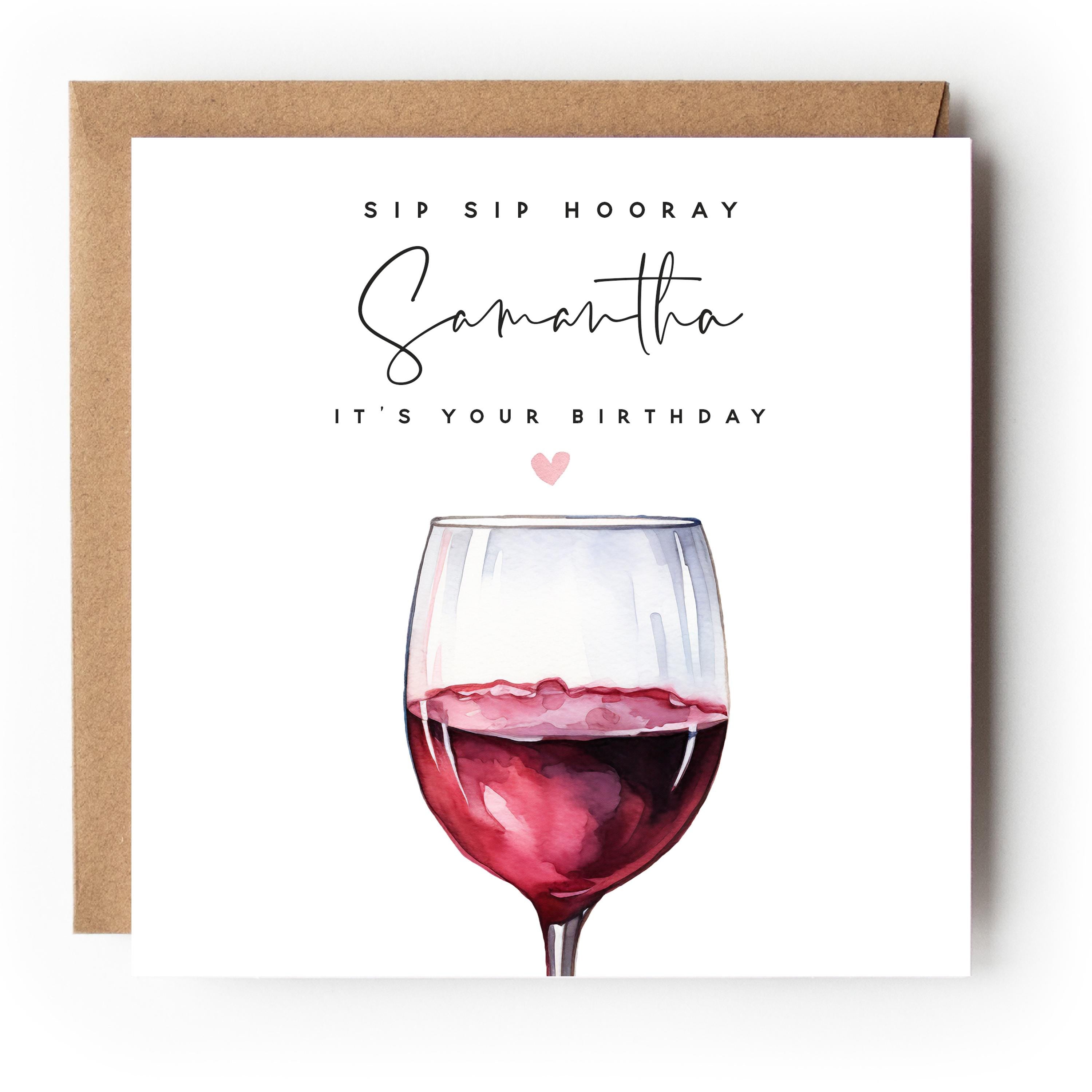 Personalised Birthday Card, Birthday Wine Card, Daughter, Granddaughter, Sister, Niece  Birthday Card, Birthday Gift For Her, Kraft Envelope